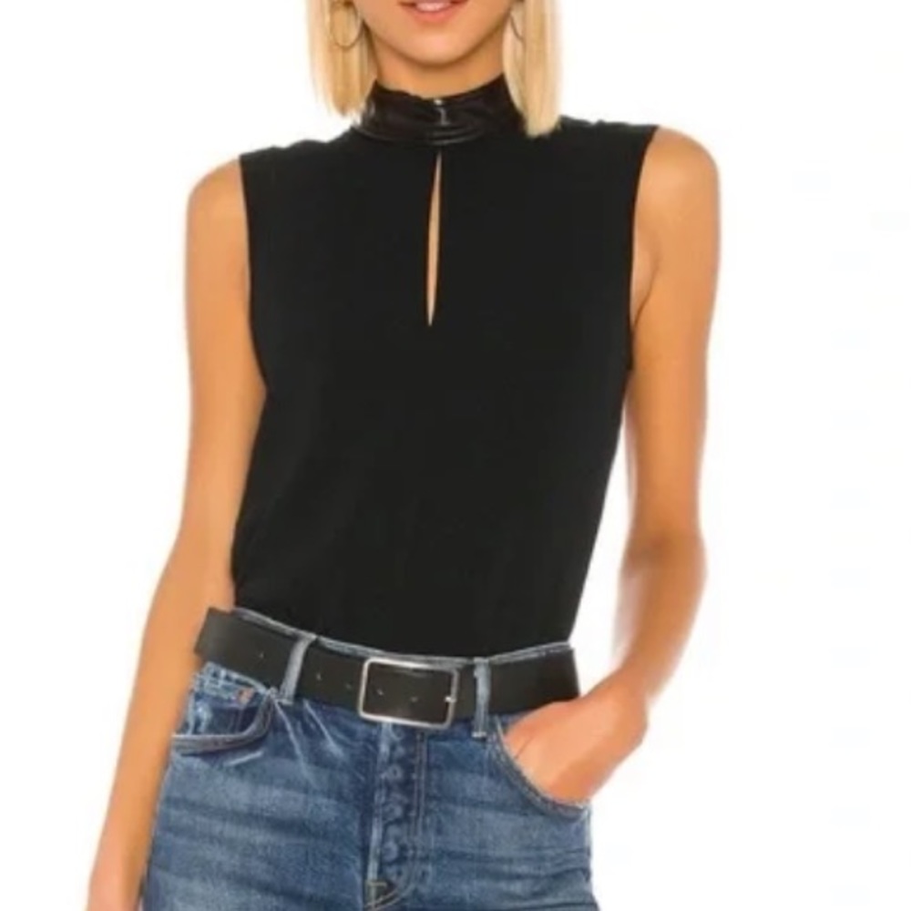 A.L.C. Dallas Sleeveless Black Keyhole Top - Picture 3 of 11